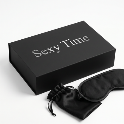 Sexy Time Premium Black Satin Sleep Mask Gift Set