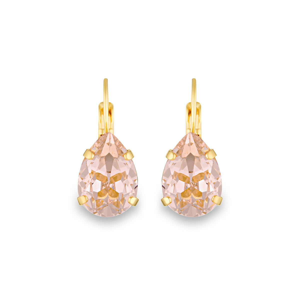 Adele Earrings Vintage Rose Pink Teardrop Crystal Earrings