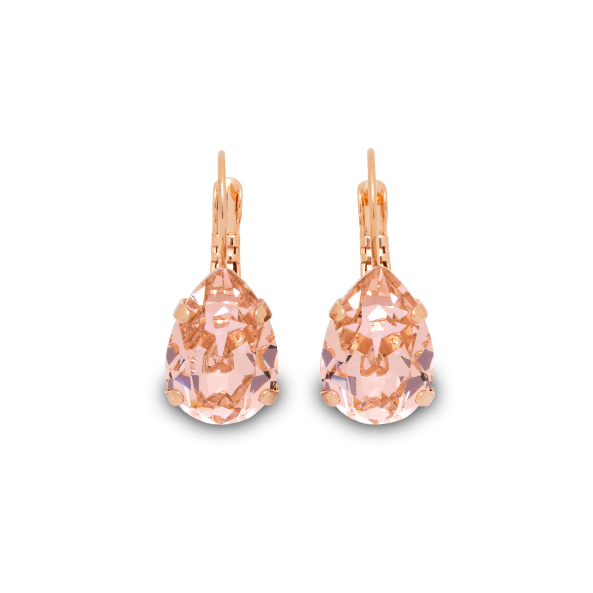 Adele Earrings Vintage Rose Pink Teardrop Crystal Earrings