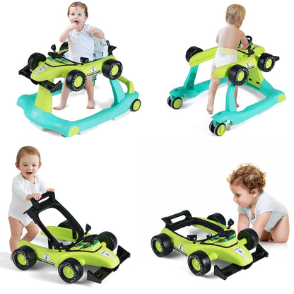 BABY JOY 4-in-1 Baby Walker, Foldable Activity Car Baby Walker