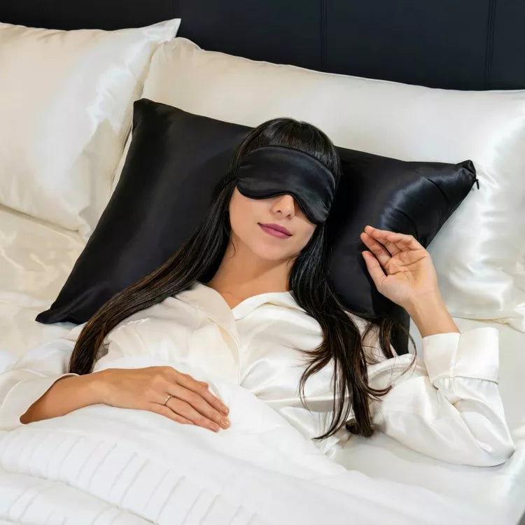 Sexy Time Premium Black Satin Sleep Mask Gift Set