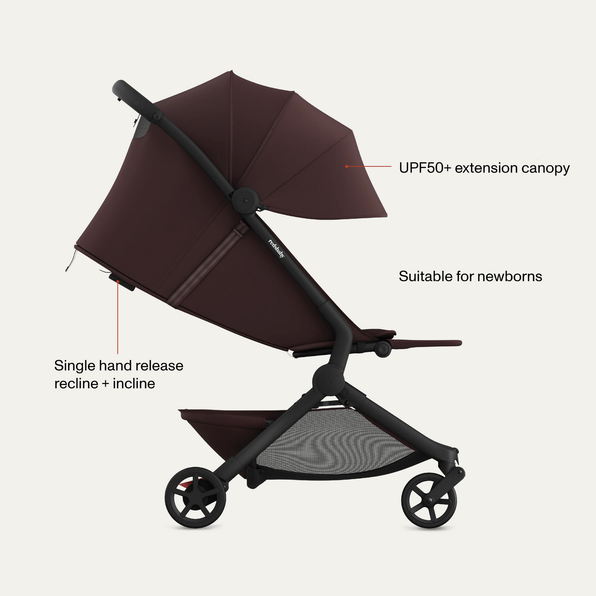 Redsbaby SKIP³ Lightweight Travel Stroller – Currant