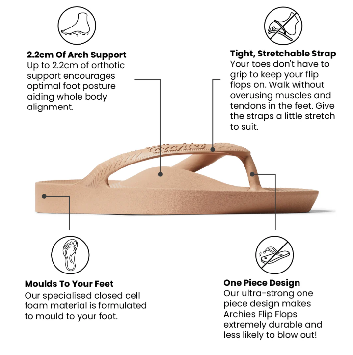 Archies: Arch Support Thongs - Tan