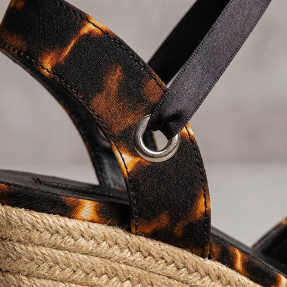 The Gaia Midnight Flame Wedge Sandals | Limited Edition Print