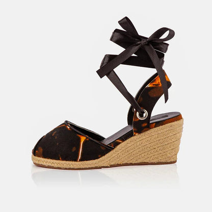 The Gaia Midnight Flame Wedge Sandals | Limited Edition Print