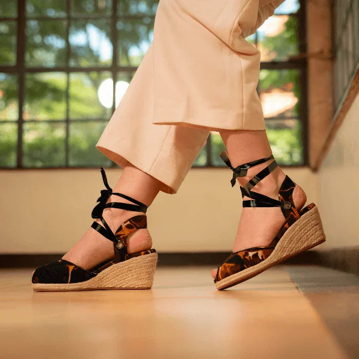 The Gaia Midnight Flame Wedge Sandals | Limited Edition Print