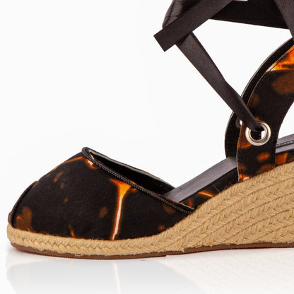 The Gaia Midnight Flame Wedge Sandals | Limited Edition Print