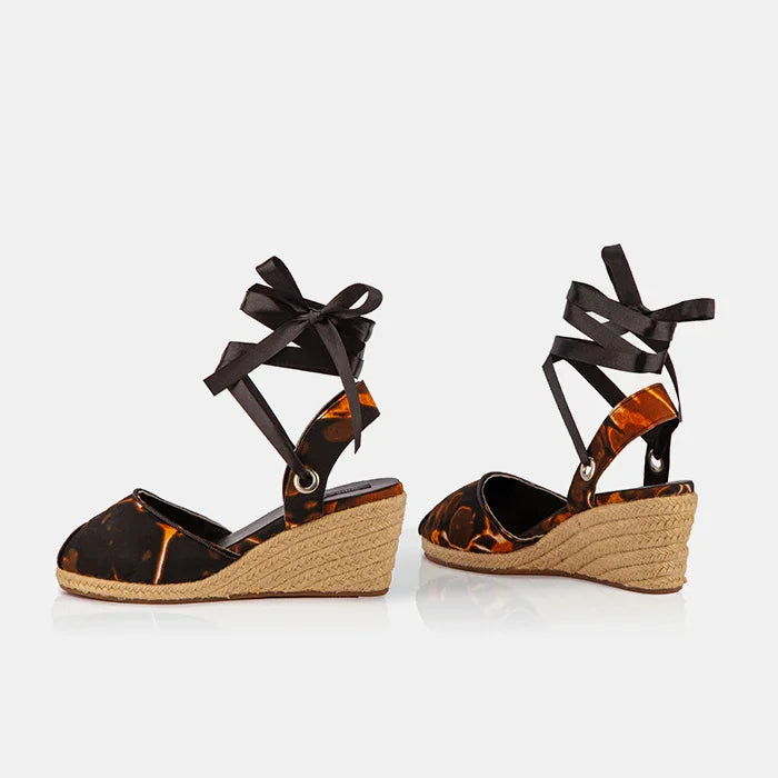 The Gaia Midnight Flame Wedge Sandals | Limited Edition Print