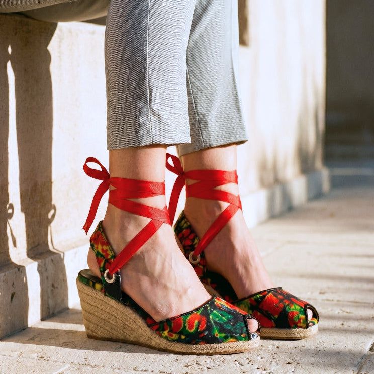 The Gaia Wild Flame Wedge Sandals | Limited Edition Print