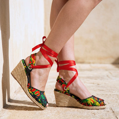 The Gaia Wild Flame Wedge Sandals | Limited Edition Print