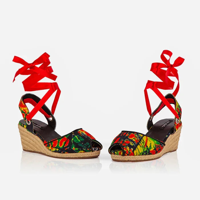 The Gaia Wild Flame Wedge Sandals | Limited Edition Print