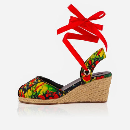 The Gaia Wild Flame Wedge Sandals | Limited Edition Print